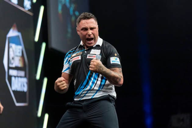 2026 BetMGM Premier League Darts, Night 15, Birmingham Gerwyn Price celebrates winning against Gian van Veen during the 2026 BetMGM Premier League Darts, Night 15 at the Utilita Arena, Birmingham, England on 14 May 2026 Credit: Alex Young Every Second Media Editorial use only. All images are copyright Every Second Media Limited. No images may be reproduced without prior permission. Copyright: xIMAGO EveryxSecondxMediax ESM-1992-0037 AlexxYoungx xEveryxSecondxMediax