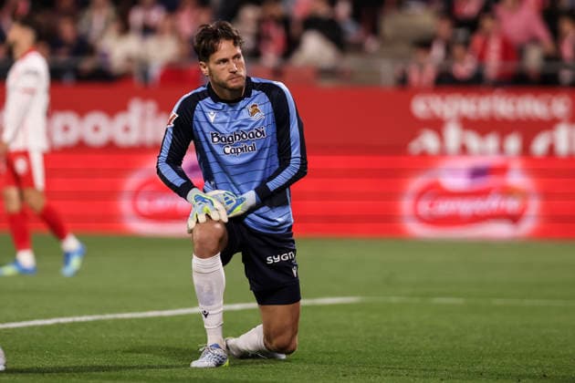 May 14, 2026, Girona, Girona, SPAIN: Alex Remiro of Real Sociedad looks on during the Spanish league, LaLiga EA Sports, football match played between Girona FC and Real Sociedad at Montilivi stadium on May 14, 2026 in Girona, Spain. Girona FC V Real Sociedad - LaLiga EA Sports  - ZUMAa181 20260514_zaa_a181_137 Copyright: xJavierxBorregox