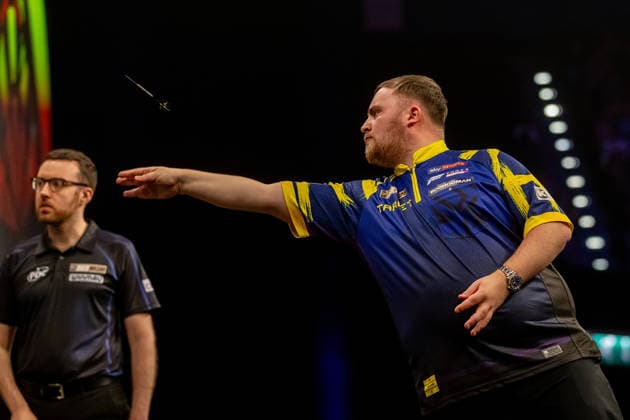 Darts BetMGM Premier League Luke Littler during 2nd Semi-Final against Luke Humphries during the BetMGM Premier League darts, at Utilita Arena, Birmingham, UK on 14 May 2026. Birmingham Utilita Arena Midlands UK Editorial use only , Copyright: xManjitxNarotrax PSI-24244-0033