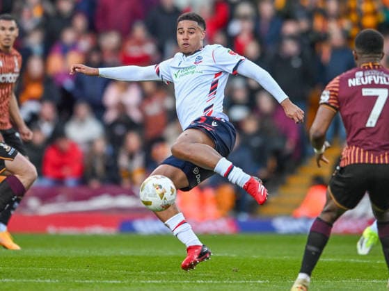 Bradford City v Bolton Wanderers Sky Bet League 1 Sonny Sharples-Ahmed of Bolton Wanderers the Sky Bet League 1 Play-Off Semi-Final Second Leg match at the University of Bradford Stadium, Bradford 14 05 2026 UK Newspapers OUT Copyright: xKarlxVallantinex FIL-23430-0026