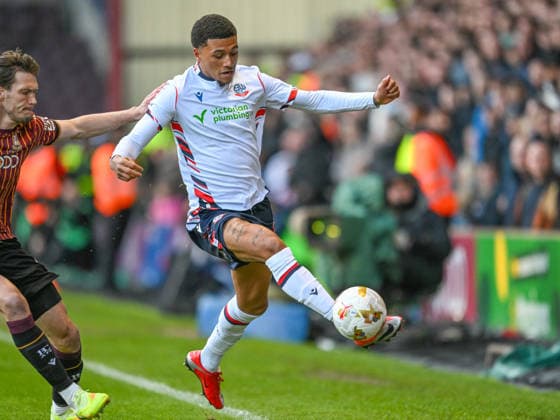 Bradford City v Bolton Wanderers Sky Bet League 1 Sonny Sharples-Ahmed of Bolton Wanderers the Sky Bet League 1 Play-Off Semi-Final Second Leg match at the University of Bradford Stadium, Bradford 14 05 2026 UK Newspapers OUT Copyright: xKarlxVallantinex FIL-23430-0024