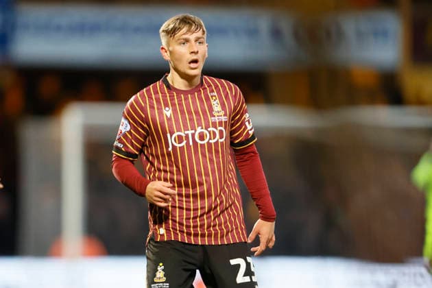 Bradford City v Bolton Wanderers, EFL Sky Bet League 1, Play Off Second Leg Portrait of Bradford City s Bobby Pointon (23) during the EFL Sky Bet League 1 play off second leg match between Bradford City and Bolton Wanderers at the University of Bradford stadium, Bradford, UK on 14 May 2026. Bradford University of Bradford stadium West Yorkshire UK Editorial use only DataCo restrictions apply See www.football-dataco.com , Copyright: xPaulxThompsonx PSI-24256-0030
