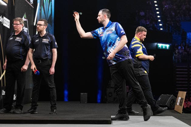 RECORD DATE NOT STATED 14th May 2026, Utilita Arena, Birmingham, Midlands, England; 2026 PDC Bet MGM Premier League Darts Night Fourteen; Luke Humphries in action on the oche in his semi final match against Luke Littler GodfreyxPitt
