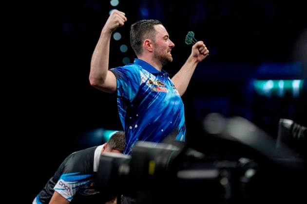2026 BetMGM Premier League Darts, Night 15, Birmingham Luke Humphries celebrates winning against Gerwyn Price during the 2026 BetMGM Premier League Darts, Night 15 at the Utilita Arena, Birmingham, England on 14 May 2026 Credit: Alex Young Every Second Media Editorial use only. All images are copyright Every Second Media Limited. No images may be reproduced without prior permission. Copyright: xIMAGO EveryxSecondxMediax ESM-1992-0051 AlexxYoungx xEveryxSecondxMediax