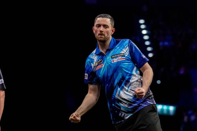 Darts BetMGM Premier League Luke Humphries in action during the BetMGM Premier League darts, at Utilita Arena, Birmingham, UK on 14 May 2026. Birmingham Utilita Arena Midlands UK Editorial use only , Copyright: xManjitxNarotrax PSI-24244-0041