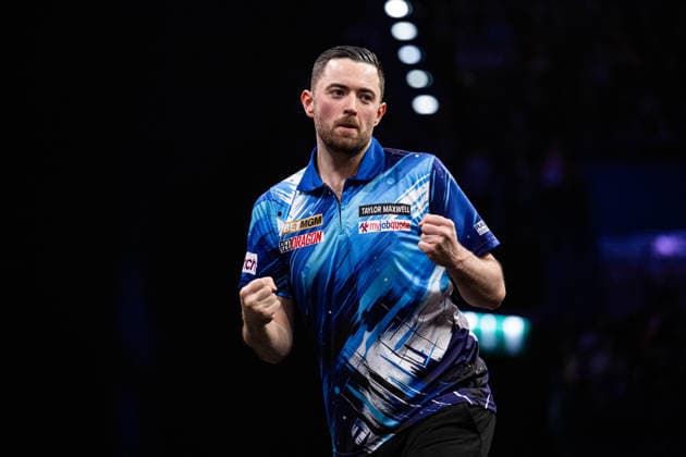 RECORD DATE NOT STATED 14th May 2026, Utilita Arena, Birmingham, Midlands, England; 2026 PDC Bet MGM Premier League Darts Night Fourteen; Luke Humphries celebrates winning the final against Gerwyn Price GodfreyxPitt