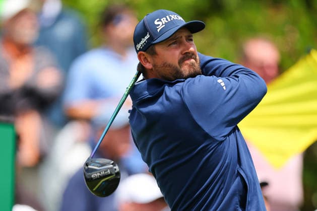 NEWTON SQUARE, PA - MAY 14: Andrew Novak of the United States tees off at the first tee during round 1 of the 2026 PGA, Golf Herren Championship on May 14, 2026 at Aronimink Golf Club in Newtown Square, Pennsylvania. (Photo by Rich Graessle Icon Sportswire) GOLF: MAY 14 PGA PGA Championship EDITORIAL USE ONLY Icon260514254521