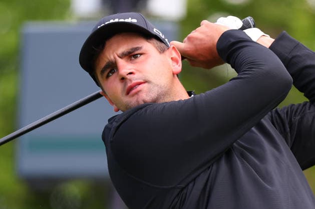 NEWTON SQUARE, PA - MAY 14: Casey Jarvis of South Africa tees off at the tenth tee during round 1 of the 2026 PGA, Golf Herren Championship on May 14, 2026 at Aronimink Golf Club in Newtown Square, Pennsylvania. (Photo by Rich Graessle Icon Sportswire) GOLF: MAY 14 PGA PGA Championship EDITORIAL USE ONLY Icon260514254841