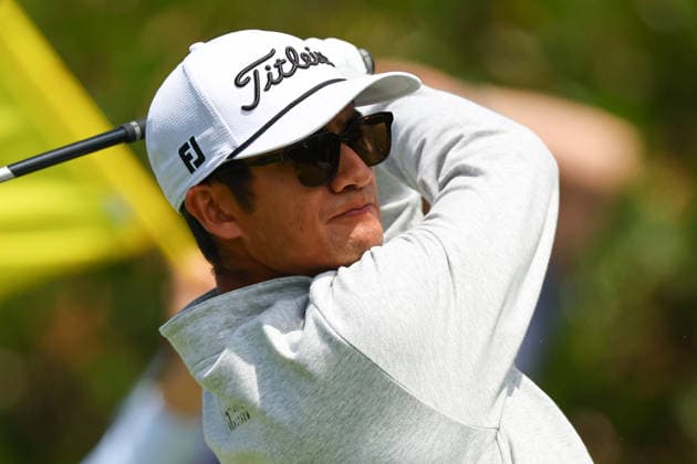 NEWTON SQUARE, PA - MAY 14: Ricky Castillo of the United States tees off at the first tee during round 1 of the 2026 PGA, Golf Herren Championship on May 14, 2026 at Aronimink Golf Club in Newtown Square, Pennsylvania. (Photo by Rich Graessle Icon Sportswire) GOLF: MAY 14 PGA PGA Championship EDITORIAL USE ONLY Icon260514254861