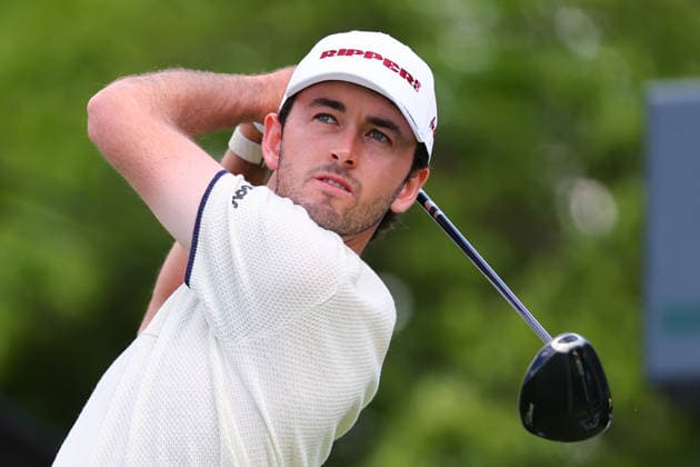 NEWTON SQUARE, PA - MAY 14: Elvis Smylie of Australia tees off at the tenth tee during round 1 of the 2026 PGA, Golf Herren Championship on May 14, 2026 at Aronimink Golf Club in Newtown Square, Pennsylvania. (Photo by Rich Graessle Icon Sportswire) GOLF: MAY 14 PGA PGA Championship EDITORIAL USE ONLY Icon260514255061