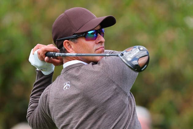 NEWTON SQUARE, PA - MAY 14: Adam Scott of Australia tees off at the first tee during round 1 of the 2026 PGA, Golf Herren Championship on May 14, 2026 at Aronimink Golf Club in Newtown Square, Pennsylvania. (Photo by Rich Graessle Icon Sportswire) GOLF: MAY 14 PGA PGA Championship EDITORIAL USE ONLY Icon260514255341