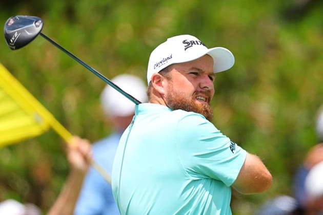 NEWTON SQUARE, PA - MAY 14: Shane Lowry of Ireland tees off at the first tee during round 1 of the 2026 PGA, Golf Herren Championship on May 14, 2026 at Aronimink Golf Club in Newtown Square, Pennsylvania. (Photo by Rich Graessle Icon Sportswire) GOLF: MAY 14 PGA PGA Championship EDITORIAL USE ONLY Icon260514255491