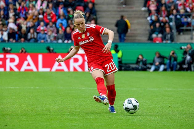 2026 05 14, xsscx, Football, Final DFB Cup Women, VfL Wolfsburg FC Bayern Munich, Season 2025 2026, Rhein Energie Stadium in Cologne Franziska Kett FC Bayern Munich 20 DFB regulations prohibit any use of photographs as image sequences and or quasi video Photo xSandraxScherningxPressefotoKochx Nordrhein Westfalen Germany