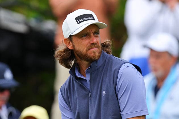 NEWTON SQUARE, PA - MAY 14: Tommy Fleetwood of England tees off at the first tee during round 1 of the 2026 PGA, Golf Herren Championship on May 14, 2026 at Aronimink Golf Club in Newtown Square, Pennsylvania. (Photo by Rich Graessle Icon Sportswire) GOLF: MAY 14 PGA PGA Championship EDITORIAL USE ONLY Icon260514255591