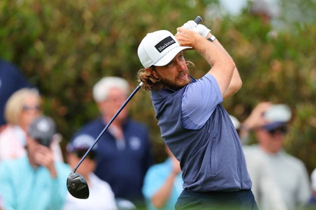 NEWTON SQUARE, PA - MAY 14: Tommy Fleetwood of England tees off at the first tee during round 1 of the 2026 PGA, Golf Herren Championship on May 14, 2026 at Aronimink Golf Club in Newtown Square, Pennsylvania. (Photo by Rich Graessle Icon Sportswire) GOLF: MAY 14 PGA PGA Championship EDITORIAL USE ONLY Icon260514255611