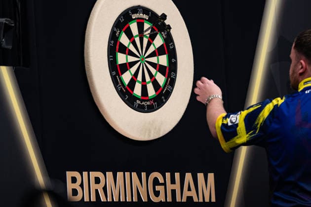 RECORD DATE NOT STATED 14th May 2026, Utilita Arena, Birmingham, Midlands, England; 2026 PDC Bet MGM Premier League Darts Night Fourteen; Luke Littler celebrates hitting another 180 in his semi final match against Luke Humphries GodfreyxPitt