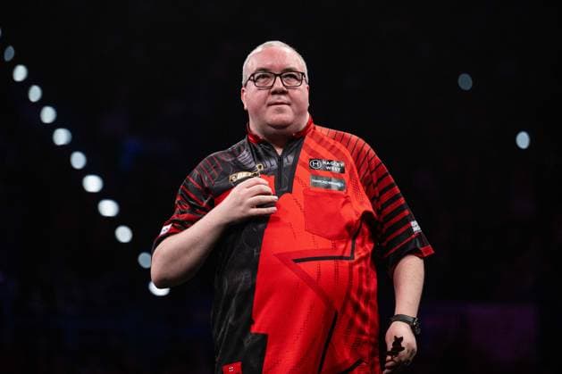 RECORD DATE NOT STATED 14th May 2026, Utilita Arena, Birmingham, Midlands, England; 2026 PDC Bet MGM Premier League Darts Night Fourteen; Stephen Bunting GodfreyxPitt
