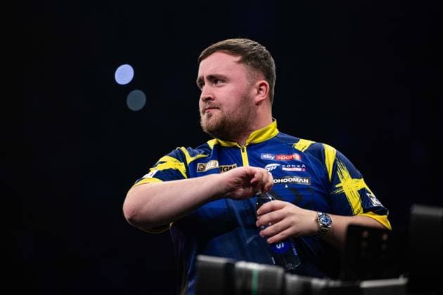 RECORD DATE NOT STATED 14th May 2026, Utilita Arena, Birmingham, Midlands, England; 2026 PDC Bet MGM Premier League Darts Night Fourteen; Luke Littler GodfreyxPitt