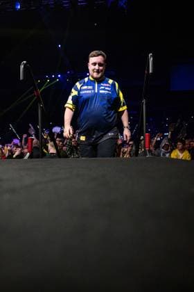 RECORD DATE NOT STATED 14th May 2026, Utilita Arena, Birmingham, Midlands, England; 2026 PDC Bet MGM Premier League Darts Night Fourteen; Luke Littler arrives on stage for his semi final match against Luke Humphries GodfreyxPitt