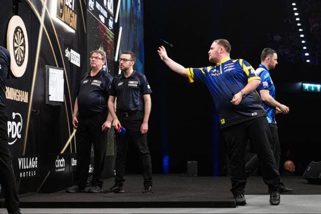 RECORD DATE NOT STATED 14th May 2026, Utilita Arena, Birmingham, Midlands, England; 2026 PDC Bet MGM Premier League Darts Night Fourteen; Luke Littler in action on the oche in his semi final match against Luke Humphries GodfreyxPitt