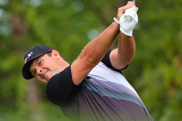 NEWTON SQUARE, PA - MAY 14: Patrick Reed of the United States tees off at the tenth tee during round 1 of the 2026 PGA, Golf Herren Championship on May 14, 2026 at Aronimink Golf Club in Newtown Square, Pennsylvania. (Photo by Rich Graessle Icon Sportswire) GOLF: MAY 14 PGA PGA Championship EDITORIAL USE ONLY Icon260514255751