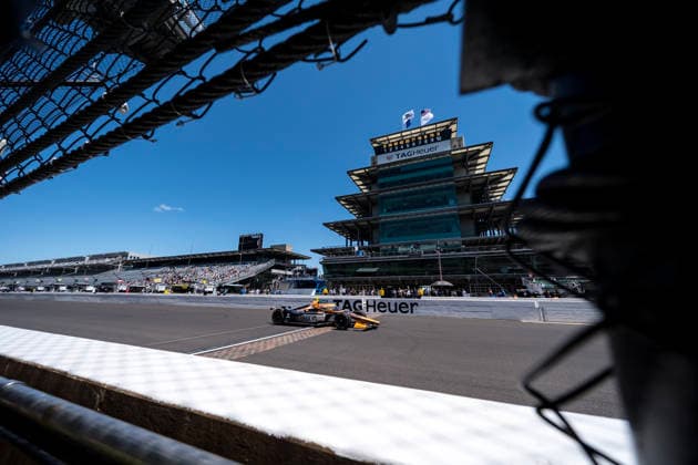 May 14, 2026, Speedway, In, USA: NTT IndyCar, Indy Car, IRL, USA SERIES driver, ROMAIN GROSJEAN (18) (CHE) of Geneva, Switzerland, crosses the yard of bricks during a practice session for the Indianapolis 500 race at the Indianapolis Motor Speedway in SPEEDWAY IN. NTT INDYCAR SERIES: May 14, 2026: Indianapolis 500: Romain Grosjean  - ZUMAa161 20260514_aaa_a161_005 Copyright: xWalterxG.xArcexSr.x