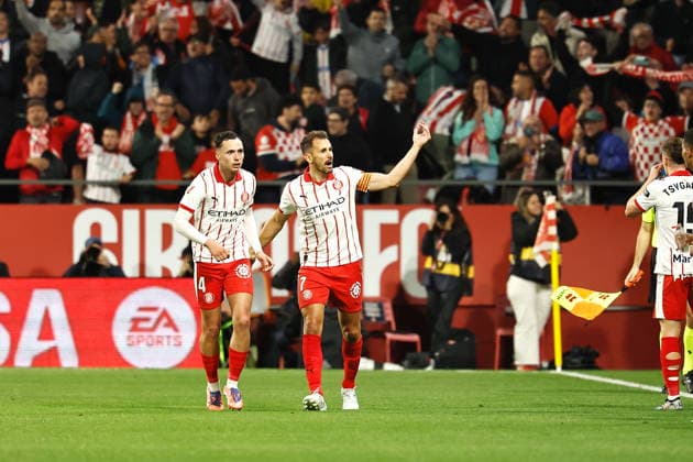 Cristhian Stuani (Girona), MAY 14, 2026 - Football Soccer : Stuani celebrate after his goal during Spanish LaLiga EA Sports match between Girona FC - Real Sociedad at the Estadi Municipal de Montilivi in Girona, Spain. Noxthirdxpartyxsales  aflo_330431961