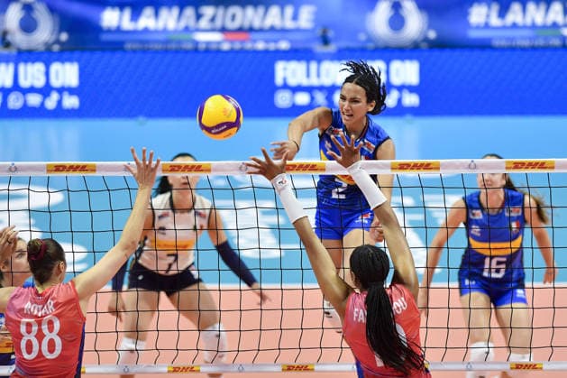 IPA84703345 - Biella, Italy May 14, 2026, Biella Forum BPER Test Match of the women s national volleyball team between Italy and France at Biella Forum Denise Meli (2)ITA in action during Test Match of the women s national volleyball team between Italy and France at Biella Forum  Copyright: xTonelloxAbozzi IPAxSportx xx 84703345