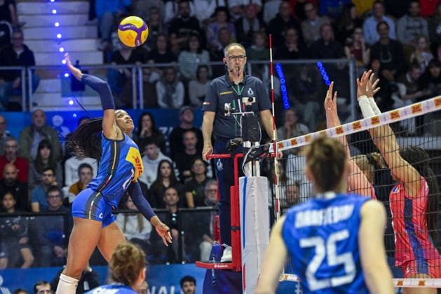 IPA84703370 - Biella, Italy May 14, 2026, Biella Forum BPER Test Match of the women s national volleyball team between Italy and France at Biella Forum Loveth Omoruyi (21)ITA in action during Test Match of the women s national volleyball team between Italy and France at Biella Forum  Copyright: xTonelloxAbozzi IPAxSportx xx 84703370