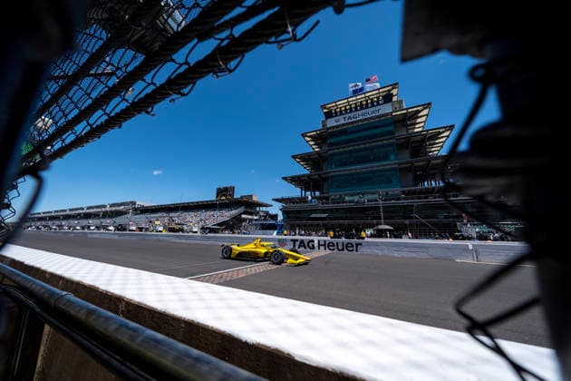 May 14, 2026, Speedway, In, USA: NTT IndyCar, Indy Car, IRL, USA SERIES driver, SCOTT MCLAUGHLIN (3) (NZL) of Christchurch, New Zealand, crosses the yard of bricks during a practice session for the Indianapolis 500 race at the Indianapolis Motor Speedway in SPEEDWAY IN. Speedway USA - ZUMAa161 20260514_aaa_a161_008 Copyright: xWalterxG.xArcexSr.x