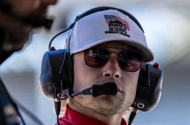 May 14, 2026, Speedway, In, USA: NTT IndyCar, Indy Car, IRL, USA SERIES driver, SANTINO FERRUCCI (14) (USA) of Woodbury, CT, debriefs with his engineers and crew during the Indianapolis 500 at Indianapolis Motor Speedway in SPEEDWAY IN. NTT INDYCAR SERIES: May 14, 2026: Indianapolis 500: Santino Ferrucci  - ZUMAa161 20260514_aaa_a161_031 Copyright: xWalterxG.xArcexSr.x