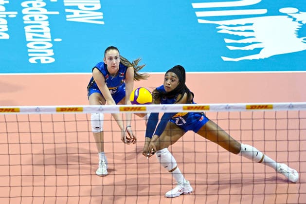 IPA84703395 - Biella, Italy May 14, 2026, Biella Forum BPER Test Match of the women s national volleyball team between Italy and France at Biella Forum Loveth Omoruyi (21)ITA in action during Test Match of the women s national volleyball team between Italy and France at Biella Forum  Copyright: xTonelloxAbozzi IPAxSportx xx 84703395