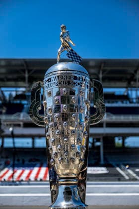 May 14, 2026, Speedway, In, USA: The Borg Warner Trophy sits in front of the Pagoda as the Indianapolis Motor Speedway plays host to the Indianapolis 500 in SPEEDWAY, IN. Speedway USA - ZUMAa161 20260514_aaa_a161_012 Copyright: xWalterxG.xArcexSr.x