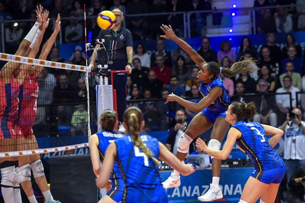 VOLLEY - Amichevole - BPER Test Match - Italy Women vs France Women Photo by IPA ABACAPRESS.COM84703347 - Biella, Italy 14 May 2026, Biella Forum BPER Test Match of the women s national volleyball team between Italy and France at Biella Forum Merit C. Adigwe (15)ITA in action during Test Match of the women s national volleyball team between Italy and France at Biella Forum Biella Italy  Copyright: xIPAxSport ABACAx