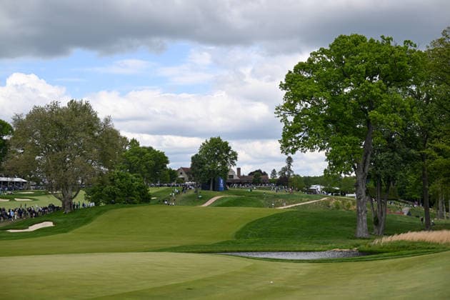 NEWTON SQUARE, PA - MAY 14: A general view of Aronimink Golf Club is shown during round one of the 2026 PGA, Golf Herren Championship on May 14th, 2026 at Aronimink Golf Club in Newtown Square, PA.(Photo by Terence Lewis Icon Sportswire) GOLF: MAY 14 PGA PGA Championship EDITORIAL USE ONLY Icon260514132