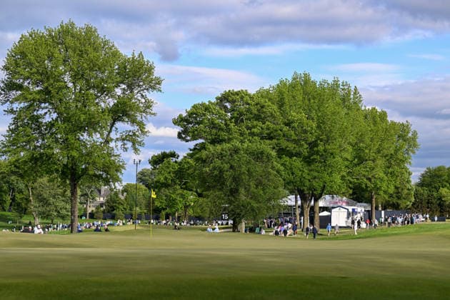 NEWTON SQUARE, PA - MAY 14: A general view of Aronimink Golf Club is shown during round one of the 2026 PGA, Golf Herren Championship on May 14th, 2026 at Aronimink Golf Club in Newtown Square, PA.(Photo by Terence Lewis Icon Sportswire) GOLF: MAY 14 PGA PGA Championship EDITORIAL USE ONLY Icon260514149
