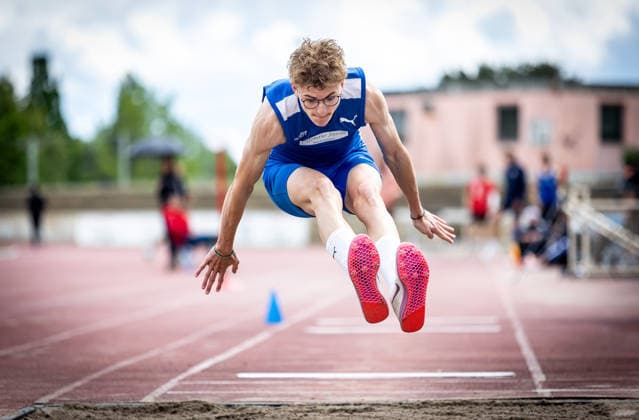 7 Wiesbadener Sprungmeeting WI JUMP Wiesbaden, 14 05 2026 Elias Gabriel Hinkel TV Groß Gerau in triple jump 7 Wiesbadener Sprungmeeting WI JUMP on 14 05 2026 at Helmut Schön Sportpark in Wiesbaden Hessen Copyright: xBEAUTIFULxSPORTS R.xSchmittx