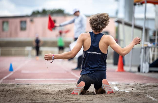 7 Wiesbadener Sprungmeeting WI JUMP Wiesbaden, 14 05 2026 Henning Judt Wiesbadener LV in triple jump 7 Wiesbadener Sprungmeeting WI JUMP on 14 05 2026 at Helmut Schön Sportpark in Wiesbaden Hessen Copyright: xBEAUTIFULxSPORTS R.xSchmittx