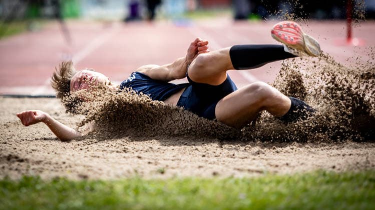 7 Wiesbadener Sprungmeeting WI JUMP Wiesbaden, 14 05 2026 Henrik Scholz Wiesbadener LV in the long jump 7 Wiesbadener Sprungmeeting WI JUMP on 14 05 2026 at the Helmut Schön Sportpark in Wiesbaden Hessen Copyright: xBEAUTIFULxSPORTS R.xSchmittx