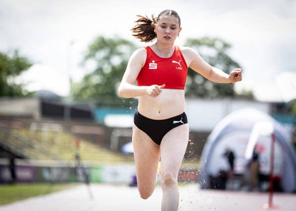 7 Wiesbadener Sprungmeeting WI JUMP Wiesbaden, 14 05 2026 Johanna Rier LG Olympia Dortmund in the long jump 7 Wiesbadener Sprungmeeting WI JUMP on 14 05 2026 at the Helmut Schön Sportpark in Wiesbaden Hessen Copyright: xBEAUTIFULxSPORTS R.xSchmittx
