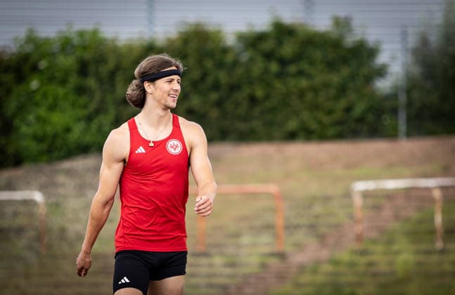 7 Wiesbadener Sprungmeeting WI JUMP Wiesbaden, 14 05 2026 Julian Holuschek Eintracht Frankfurt e V during his long jump competition 7 Wiesbadener Sprungmeeting WI JUMP on 14 05 2026 at the Helmut Schön Sportpark in Wiesbaden Hessen Copyright: xBEAUTIFULxSPORTS R.xSchmittx