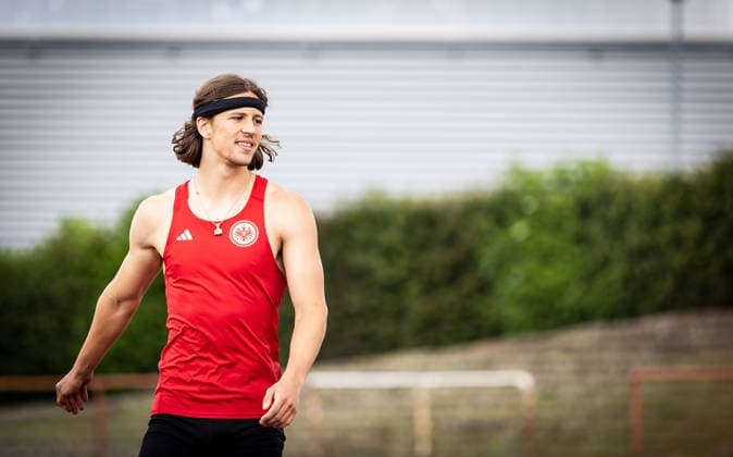 7 Wiesbadener Sprungmeeting WI JUMP Wiesbaden, 14 05 2026 Julian Holuschek Eintracht Frankfurt e V during his long jump competition 7 Wiesbadener Sprungmeeting WI JUMP on 14 05 2026 at the Helmut Schön Sportpark in Wiesbaden Hessen Copyright: xBEAUTIFULxSPORTS R.xSchmittx