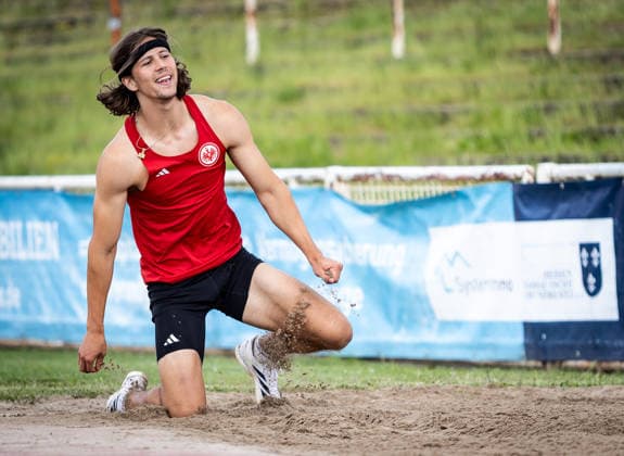 7 Wiesbadener Sprungmeeting WI JUMP Wiesbaden, 14 05 2026 Julian Holuschek Eintracht Frankfurt e V in long jump 7 Wiesbadener Sprungmeeting WI JUMP on 14 05 2026 at Helmut Schön Sportpark in Wiesbaden Hessen Copyright: xBEAUTIFULxSPORTS R.xSchmittx