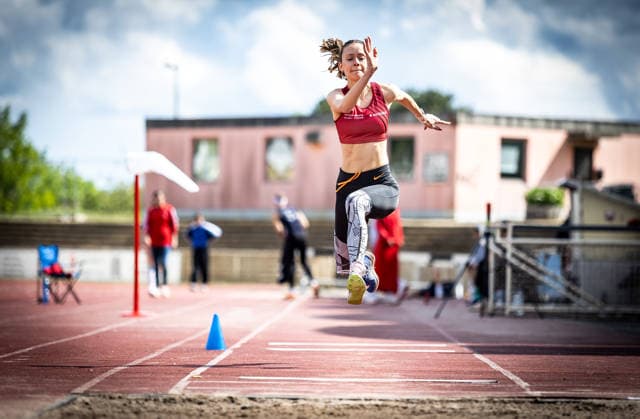 7 Wiesbadener Sprungmeeting WI JUMP Wiesbaden, 14 05 2026 Lea Henning LG Seligenstadt in triple jump 7 Wiesbadener Sprungmeeting WI JUMP on 14 05 2026 at Helmut Schön Sportpark in Wiesbaden Hessen Copyright: xBEAUTIFULxSPORTS R.xSchmittx