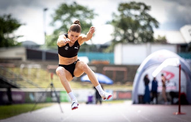 7 Wiesbadener Sprungmeeting WI JUMP Wiesbaden, 14 05 2026 May Brit Vaupel MTG Mannheim in the long jump 7 Wiesbadener Sprungmeeting WI JUMP on 14 05 2026 at the Helmut Schön Sportpark in Wiesbaden Hessen Copyright: xBEAUTIFULxSPORTS R.xSchmittx