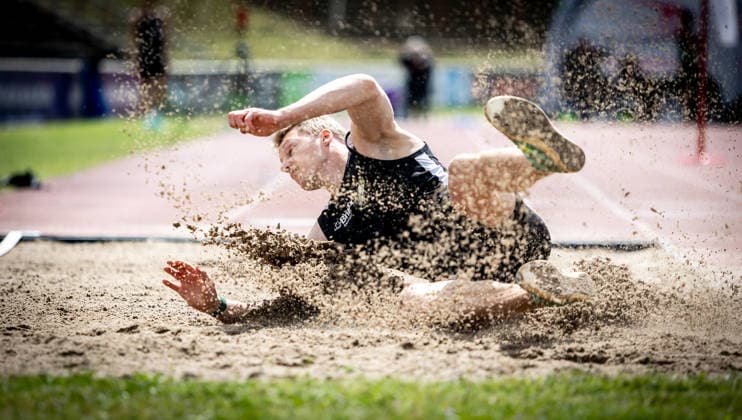7 Wiesbadener Sprungmeeting WI JUMP Wiesbaden, 14 05 2026 Luka Herden LG Brillux Münster in the long jump 7 Wiesbadener Sprungmeeting WI JUMP on 14 05 2026 at the Helmut Schön Sportpark in Wiesbaden Hessen Copyright: xBEAUTIFULxSPORTS R.xSchmittx