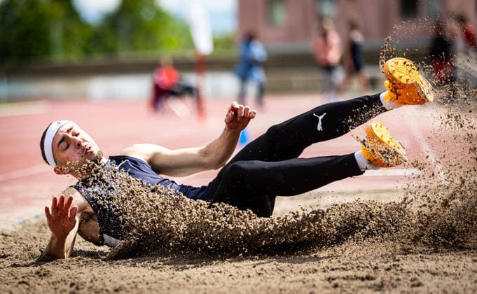 7 Wiesbadener Sprungmeeting WI JUMP Wiesbaden, 14 05 2026 Milan Klosowski Cologne Athletics in triple jump 7 Wiesbadener Sprungmeeting WI JUMP on 14 05 2026 at the Helmut Schön Sportpark in Wiesbaden Hessen Copyright: xBEAUTIFULxSPORTS R.xSchmittx
