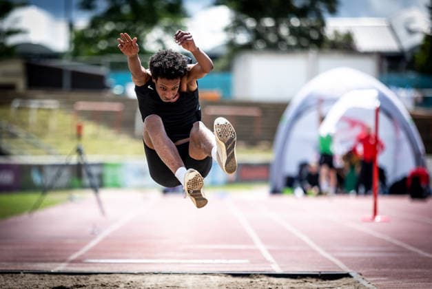 7 Wiesbadener Sprungmeeting WI JUMP Wiesbaden, 14 05 2026 Noah Ogbe Eintracht Frankfurt e V in the long jump 7 Wiesbadener Sprungmeeting WI JUMP on 14 05 2026 at the Helmut Schön Sportpark in Wiesbaden Hessen Copyright: xBEAUTIFULxSPORTS R.xSchmittx