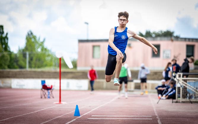7 Wiesbadener Sprungmeeting WI JUMP Wiesbaden, 14 05 2026 Paul Kreß TV Gelnhausen in triple jump 7 Wiesbadener Sprungmeeting WI JUMP on 14 05 2026 at the Helmut Schön Sportpark in Wiesbaden Hessen Copyright: xBEAUTIFULxSPORTS R.xSchmittx