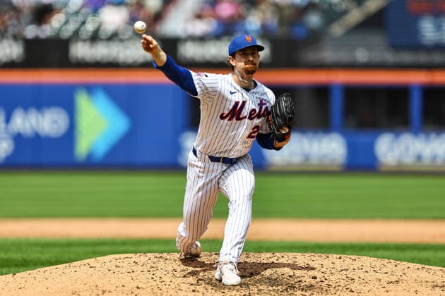 MLB, Baseball Herren, USA Tigers Vs. Mets New York Mets starting pitcher Nolan McLean 26 throws during the fifth inning of a baseball game against the Detroit Tigers at Citi Field in Flushing, New York, on May 14, 2026. Flushing N.Y. United States  Copyright: xGordonxDonovanx originalFilename:donovan-mlbtiger260514_npkb4.jpg